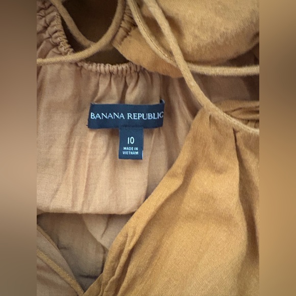 Banana Republic Manon Linen Blend Maxi Cutout Dress Sz 10 - Picture 10 of 15